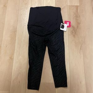 Isabel Maternity Over the Belly Low Back Animal Embossed Activewear Crop